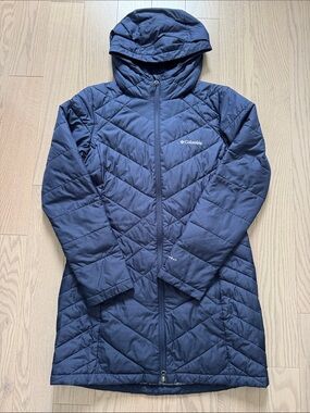 Columbia Women's Navy Columbia Long Hooded Jacket